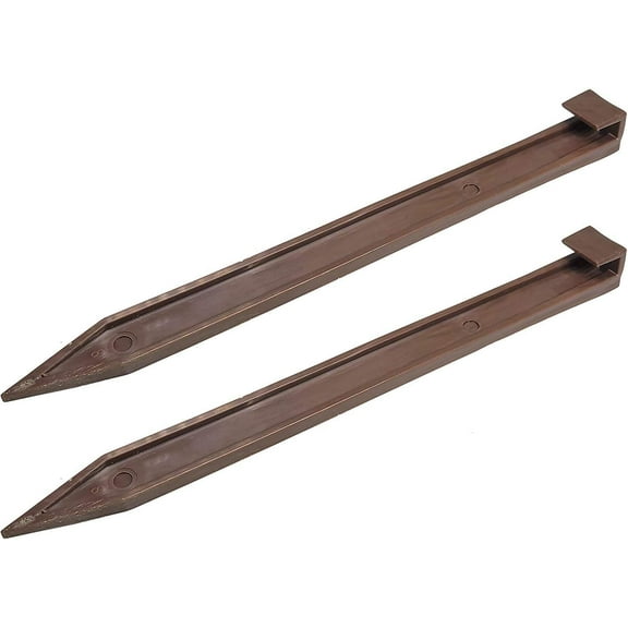 100 Pack - Brown Nylon Landscape Edging Anchoring Plastic Ground Stakes, 10-Inch Length Brown Garden Edging Spikes, USA Made - (Fits Most Brands EasyFlex Dimex Proflex)