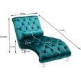 thumbnail image 6 of KINFFICT Velvet Chaise Lounge Chair with Toss Pillow, Modern Tufted Button Lounge Chair, Upholstered Indoor Chair for Living Room, Bedroom,Teal, 6 of 8