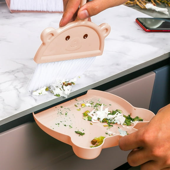 Vacemry Under $5 Mini Broom and Dustpan Set, Soft Bristle Cleaning Tool for Desk Table Countertop, Small Sweeper for Window Sill Keyboard Electronics, Snap-Together Storage with Grip Handle