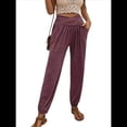 thumbnail image 1 of Pantalones Deportivos de Yoga para Mujer, Holgados, Tipo Harén, para Hacer Ejercicio, Informales, Cómodos, con Bolsillos Púrpura S, 1 of 7
