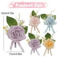 thumbnail image 3 of Dainty Boutonniere Satin Rose Flower Brooch Lapel Pins for Men Women Wedding Groom Groomsmen Bride Bridesmaid Artificial Flowers for Wedding, Anniversary, Prom, Homecoming, 1Pc(Yellow,4.7x4.3"), 3 of 9