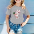 thumbnail image 2 of PMVFHDE T-Shirt pour Filles T-Shirts pour Filles T-Shirts pour Filles Graphiques Hauts d'Été pour Filles 2025 Imprimé pour Enfants Col Rond Manches Courtes T-Shirt Gris, 2-3 Ans, 2 of 4