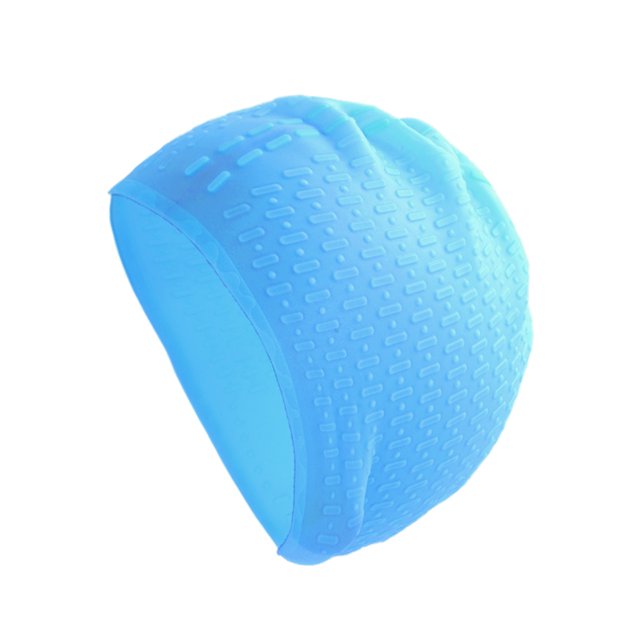 Gorros de natación a prueba de agua de patrón a rayas, 1 Pc, azul lago