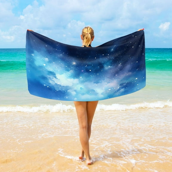 Ryvnso Art Starry Sky Oversized Beach Towel Microfiber Bath Blankets Swimming Fitness 37" x 74"