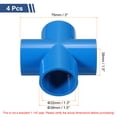thumbnail image 2 of 4Pcs Fitting, Cross 4 Way Fitting 32mm Connectors Elbow Pipe Fittings Coupling Furniture Corner Connector for DIY Garden Support Structure, Blue, 2 of 6