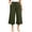 Army Green, variant on Women's Wide Leg Capri Pants Lightweight Casual Elastic High Waisted Palazzo Capris Summer Flowy Beach Lounge Cropped Trousers with Pockets