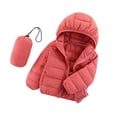 thumbnail image 2 of Esaierr Toddler Boys Girls down Jackets & Coats Lightweight Winter Cotton Coats Solid Colour Zip down Hooded Outerwear for 2-14Y, 2 of 7