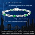 thumbnail image 3 of Gem Stone King 3.20 Cttw 925 Sterling Silver Green Nano Emerald Tennis Bracelet for Women | Gemstone May Birthstone | Oval 6X4MM | 7 inch, 3 of 6