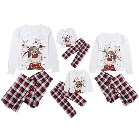 

Calsunbaby Christmas Family Matching Jammies Pjs Sets for Adults and Kids Holiday Xmas Sleepwear Pajamas Set