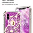 thumbnail image 4 of iPhone Xs Max Case with Screen Protector, Hard Front Casing+High-Impact TPU Rubber Bumper Shockproof Full Body Protective Case for iPhone Xs Max 6.5 2018 - Glitter Violet Mandala Flower, 4 of 8
