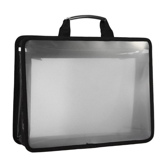 DJJGXAN 13.58 x 10.43 inches File Folder Large Zipper Pouch with Handle, A4 Foldable Lightweight Waterproof Document Storage Bag, File Organizer for Office Travel Books Papers Filing Folder - 1 Pack