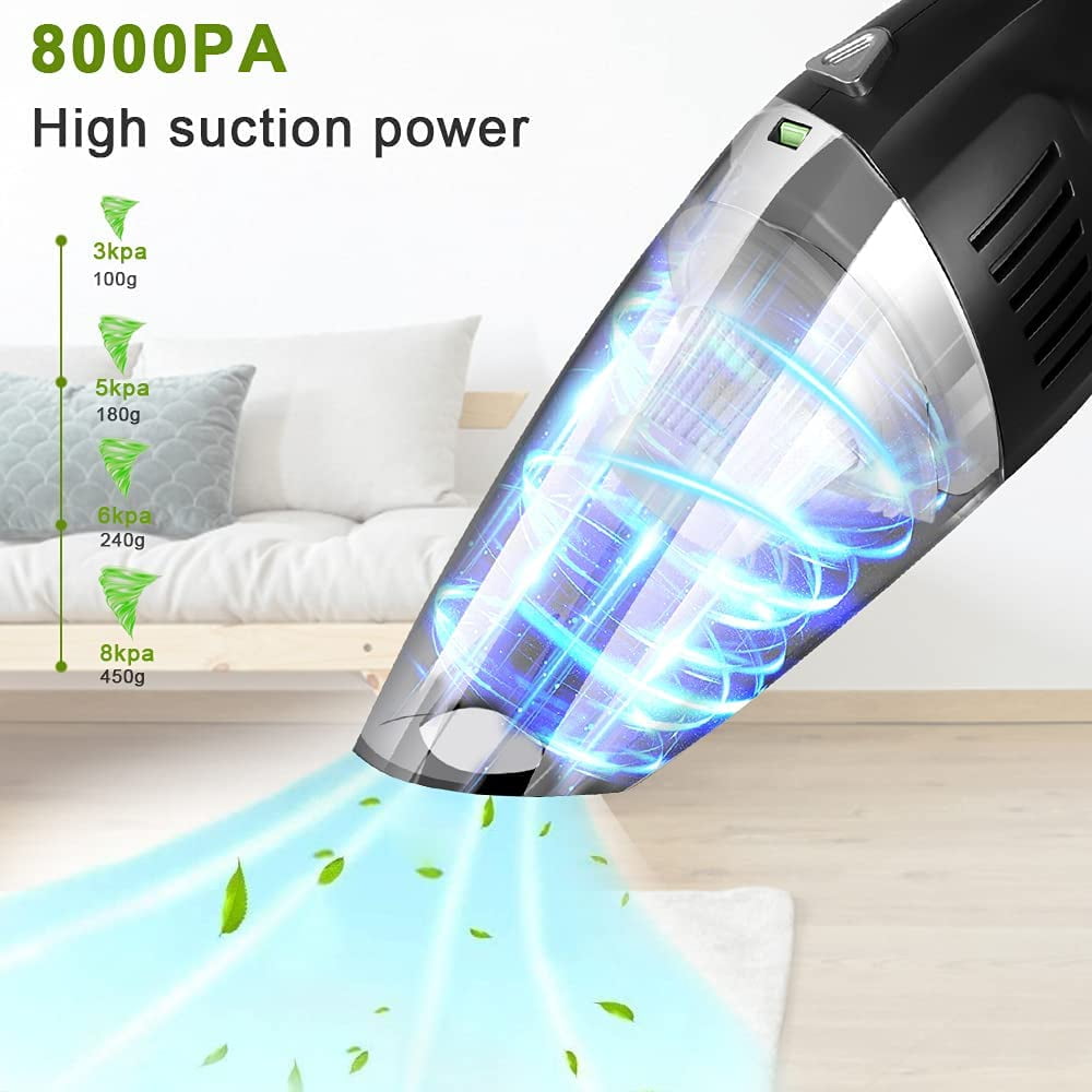 6KPa 120W Vacuum Cleaner Car Wet & Dry Cordless Handheld Rechargeable Home 