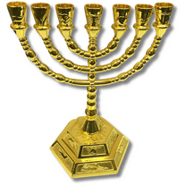 3 Arches USA Jerusalem Temple 7-Branch Menorah, 12 Tribes  Candle Holder (Gold 6")
