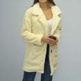 thumbnail image 6 of IROINNID Women's Shearling Jacket Long Sleeve Solid Color Notch Lapel Outwear, Leisure Large Lapel Thickened Plush Jacket, 6 of 7