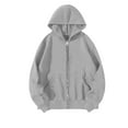 thumbnail image 3 of cocolona Womens Full Zip Up Hoodie Fall Winter Oversized Long Sleeve Hooded Sweatshirts Fashion Solid Color Jacket with Pockets, 3 of 4