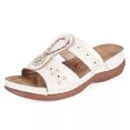 thumbnail image 4 of CQONEPT Sandals Women Dressy Summer: Comfortable Walking Open Toe Platform Sandal Soft Leather Sandal Casual Slip on Summer Sandals Size 5.5 White, 4 of 7