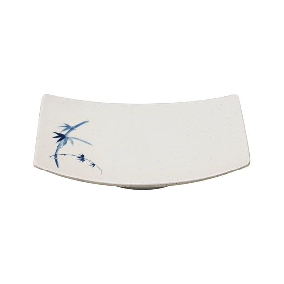 Excellante Blue bamboo melamine dinnerware collection 6 3/4" x 4 1/2" BBQ plate (m), comes in dozen