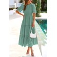thumbnail image 3 of Vestido de verano DOWERME casual bohemio con volantes huecos, 3 of 9