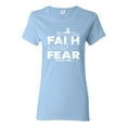 thumbnail image 1 of Wild Bobby, Faith Over Fear Psalm 118:6 White, Inspirational/Christian, Women Graphic Tee, Light Blue, Medium, 1 of 3