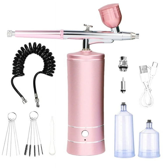 Rechargeable Cordless Airbrush Compressor with 0.4mm Nozzle for Barber, Nail Art, Makeup, Model Painting