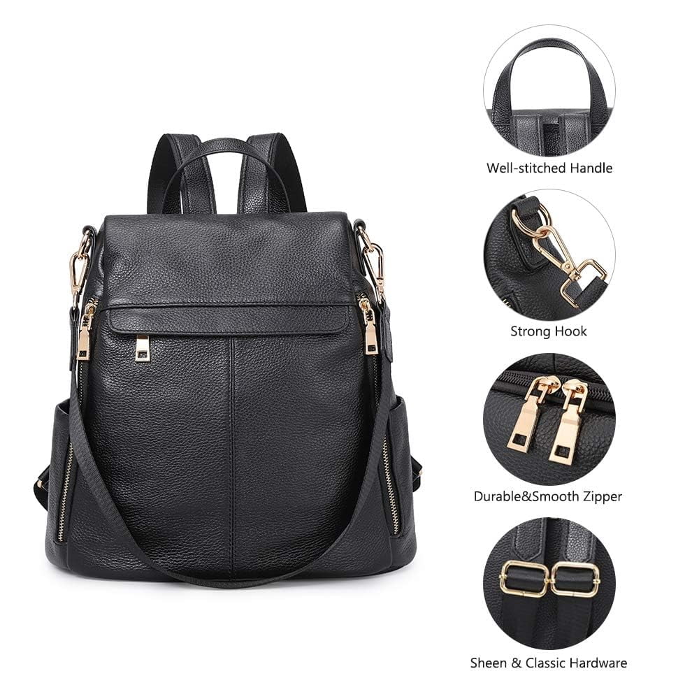 Kattee Women's Anti-Theft Backpack Purse Genuine Leather Shoulder Bag Fashion Ladies Satchel Bags