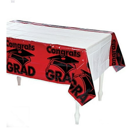 

Red Congrats Grad Tablecover - Party Supplies - 1 Piece