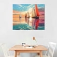 thumbnail image 2 of COMIO  Nautical Sailboat Canvas Wall Art - Abstract Ocean Picture Artwork with Hand Painted Textured Seascape Painting  for Bedroom, 2 of 4
