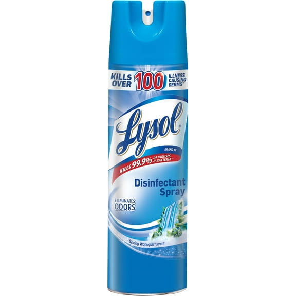 Lysol Disinfectant Spray, Spring Waterfall, 19 oz (Pack of 4)