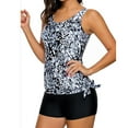 Dqueduo Swimsuit Women Tankini Sets With Boy Shorts Ladies Plus Size