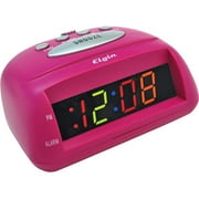Elgin Alarm Clock w/ Multicolor LED Display, Pink