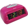 Elgin Alarm Clock w/ Multicolor LED Display, Pink
