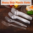 thumbnail image 5 of Clear Plastic Forks/Spoons/Knives - Heavyweight Disposable Forks/Spoons/Knives- 6.7inch Heavy Duty Clear Cutlery - Plastic Utensils - Perfect for Parties and Restaurants, 5 of 7