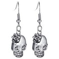 thumbnail image 1 of Fiudx Ofertas Flash Del Día Solo En Línea Pendientes De Halloween Pendientes Retro De Calavera Y Araña Pendientes Desgastados, 1 of 2
