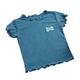 thumbnail image 3 of Girls Ruffle Sleeve T Shirts Summer Short Sleeve Casual Cute Crewneck Tops Tees 3-4 Years, 3 of 4