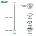 thumbnail image 3 of Uxcell 10-Pack Tornillo de Cabeza Hexagonal con Tuercas, Arandelas Planas y de Bloqueo M12x200mm, 3 of 6