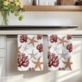 thumbnail image 7 of Brown Starfish Coastal Kitchen Towels Set of 2, Coral Nautical Summer Ocean Absorbent Dish Towels for Kitchen, Microfiber Hand Towel, Quick Drying Tea Towel for Cleaning Decorative Dishcloths, 7 of 7