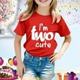 thumbnail image 2 of MEZZALL T-Shirt à Manches Courtes pour Fille d'Anniversaire, Col Rond, Coupe Décontractée, Basique, Rouge, 12-13 Ans, 2 of 4
