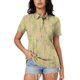 thumbnail image 1 of Fiudx Ofertas Del Día Blusa con Botones y Cuello Vuelto de Manga Corta con Estampado Cómodo E Informal para Mujer a La Moda, 1 of 5