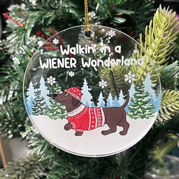 Teissuly Christmas Corolla Dog Christmas Pendant Ornaments, Acrylic Flat Gift Pendant Set Teissuly WER202311215622