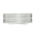thumbnail image 3 of 925 Sterling Silver 8mm Brushed Fancy Size 7.5 Band Ring, 3 of 4