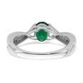 thumbnail image 6 of 14k White Gold Ring Gemstone Womens Emerald 0.06 ct 0.78 Oval and Diamond, 6 of 8