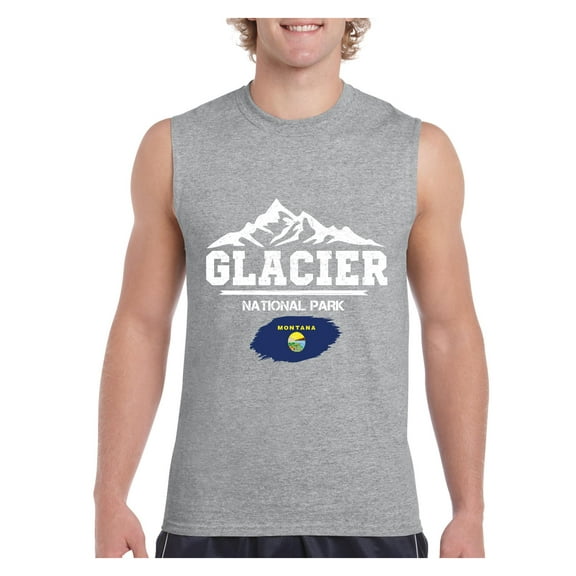 NIB - Men's Graphic T-Shirt Sleeveless - Glacier National Park