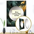 thumbnail image 3 of Designart "Aura of Gold and Green in Abstract Marble III" Abstract Marble Mirror Wall Decor - Modern Gold Abstract Large Printed Mirror Wall Decor For Bedroom - 40" x 30" Inch, 3 of 5