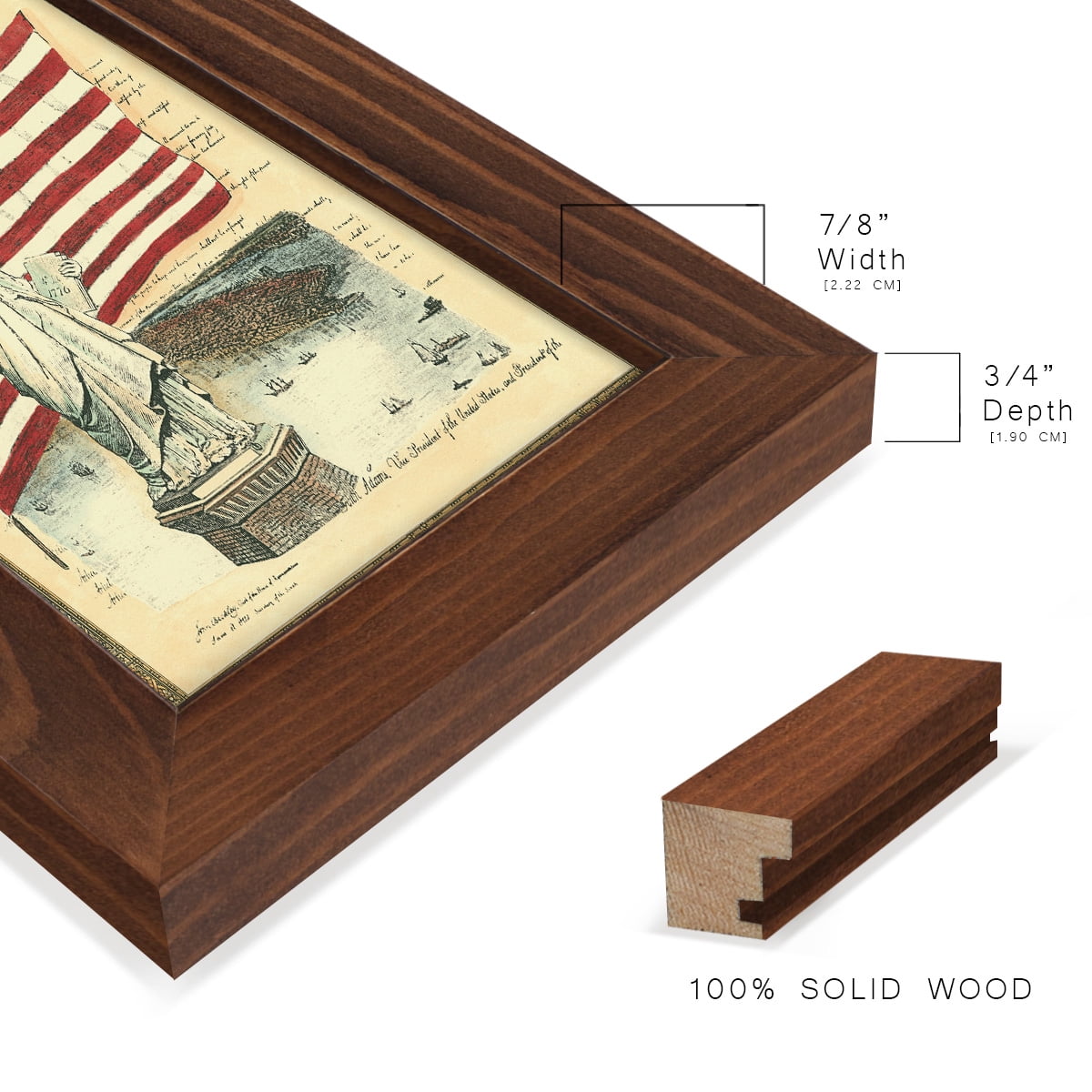 USE D # Proud To Be An American I -Framed Print w/glass-Chestnut