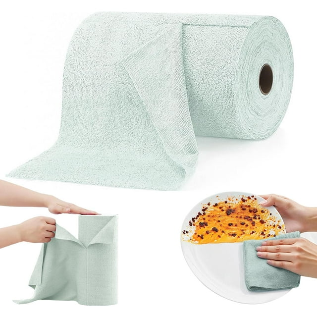 Rollo de Toallas de Microfibra, Paños de Microfibra 50 Unid - Microfibra Limpieza Ultraabsorbente, Reutilizable, Sin Pelusas - Trapo Microfibra Trapos para Cocina - para Cocina, Coche