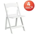 thumbnail image 4 of BizChair 4 Pack 1000 lb. Capacity White Resin Folding Chair with Slatted Seat, 4 of 15