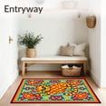 thumbnail image 3 of ODIKA 3'x5' Machine Washable Non-Slip Area Rug, Playful Kitten Mosaic with Interlocking Colorful Tiles High Traffic Rug, Red, 743213, 3 of 7