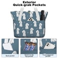 thumbnail image 2 of Tote Bag for Women - Poodle Dog and Footprint Shoulder Bag - Large Utility Work Duffle Bag with Zipper Handbag for Travel, Work, Sprots, 2 of 5