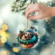 thumbnail image 4 of Juego de 2 colgantes navideños | Colgante de cristal morado para espejo retrovisor de coche | Regalo para niños | Accesorios festivos de temporada, 4 of 6