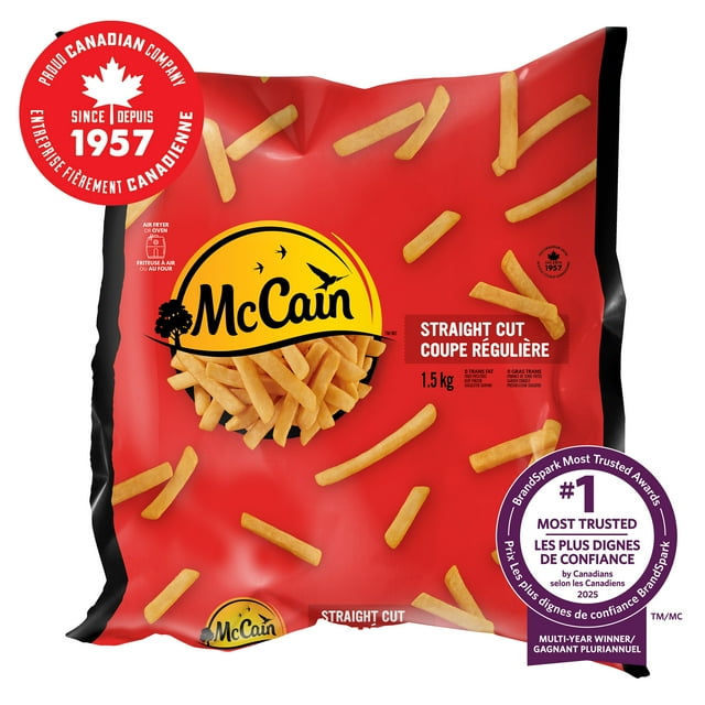 McCain® Straight Cut French Fries, Made in Canada from domestic and imported ingredients, 1.5kg